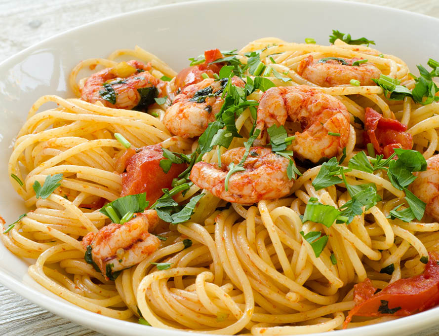 Liposlim NutriTabs - Slim Blog - Spaghetti mit Garnelen und Tomaten